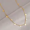 Collar Francés Retro Colorido con Cuentas Acero Titanio Sol Mujer Lujo Ligero Nicho Alta Gama Pequeña Pieza Redonda Capas Cadena Clavícula