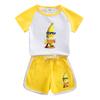 Traje para niños y niñas, verano 2023, nuevo, camiseta de manga corta de algodón puro para bebé, pantalones cortos deportivos, traje fino de dos piezas para niños