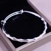 Pulseira de Bambu de Cobre Branco Banhada a Prata para Mulheres, Pulseira Ajustável Push-pull de Bambu da Sorte Simples e Confortável, Fornecimento para Barraca de Pulseiras
