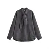 Fabricantes de Ropa para Mujer Transfronterizos al por Mayor 2025 Aliexpress Popular Moda Casual Camisas de Bufanda a Cuadros
