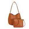 Bolsa de balde atacado transfronteiriça, simples e estilosa, bolsa tote de grande capacidade, cor sólida, versátil para o dia a dia, bolsa de ombro, personalização de marca própria