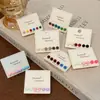 Set de Aretes de Grano Pintados con Spray de Colores para Mujer, Púa de Plata, Fresco y Compacto, Adecuado para el Uso Diario, Versátiles Aretes de Trago