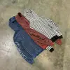 Sudadera con capucha retro a rayas florales y estampado de letras, unisex, para exteriores, cierre de cremallera