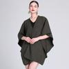 901 # Nuevo Chal de Moda Otoño e Invierno Europeo y Americano Capa Exterior Talla Grande Cárdigan de Punto Abrigo Holgado para Mujer