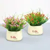 Pequeños adornos de flores artificiales falsas en maceta sala de estar hogar mesa de café decoraciones flores de plástico gypsophila plantas falsas conjunto de decoraciones