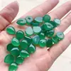 Pendientes de Aro Ovalados para Manualidades con Incrustaciones de Ágata, Base Plana, Anillo Natural Verde Sin Agujero, Colgante Jinhua