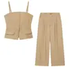 Comércio Exterior Roupas Femininas 2026 Estilo Europeu e Americano Moda Slim Fit Top Regata Jeans + Conjunto de Calça Longa para Mulheres E490539/40
