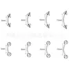 Clavo para Ceja de Aleación de Titanio F136 con Dientes Internos, Punta de Bola Redonda de Doble Punta, Varilla Curva, Clavo para Ombligo, Clavo para Oreja, Clavo para Lengua, Joyería para Piercing G23