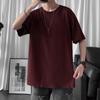 Camiseta de manga corta de verano para hombre, estilo moderno de Hong Kong, top de media manga para hombres y mujeres, estudiantes, pareja, top holgado de media manga.