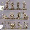 Latón Signo del Zodiaco Vintage Creativo Modelo Figura Juguete Regalo Artesanía de Escritorio Mascota de Té Adorno Souvenir