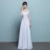 Vestido Blanco de Malla Elegante para Banquetes y Damas de Boda, Moldeador y Estilizado, Nuevo Modelo 2026 para Exámenes de Arte y Recitales de Piano