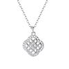 Collar Beiana Fashion Diseño Calado Trébol de Cuatro Hojas para Mujer Plata de Ley S925 de Alto Nivel Micro Engastado con Diamantes Flash Cadena Clavicular