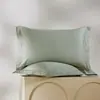 Funda de almohada de algodón puro de alta densidad, 100 hilos, con bordes anchos, funda de almohada de satén de algodón de fibra larga de lujo ligero, funda de almohada 100% algodón, pieza individual