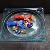 Pistola Giratoria para Niños Nuevo Lanzador Giratorio Luminoso Par Plato de Combate Apilable Pistola de Juguete para Niño 3-6-10 Años