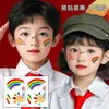 Maquillaje de danza para actuación en el escenario del Día del Niño, pegatinas de flor de cerezo para niñas, pegatinas de esquina de ojos con purpurina, maquillaje de estilo antiguo, pegatinas para cejas y frente