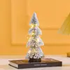 Estilo Nuevo Transfronterizo con Torre de Luz Árbol de Cedro Flocado Adornos para Árbol de Navidad de Escritorio Decoraciones Navideñas Mini Agujas de Pino