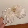 2026 Nuevo Estilo Pinza para el Cabello con Lazo Grande de Terciopelo Rojo, Accesorio para el Cabello para Niñas, Tocado de Princesa Nupcial de Borla de Alta Gama