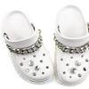 Zapatos populares de Amazon con agujeros, cadena decorativa, zapatos de jardín, hebilla de zapato de cristal de gema, cadena de metal, pedrería, traje