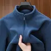 Suéter tipo cárdigan de lana para hombre, chaqueta informal cálida y gruesa con forro polar para otoño e invierno.