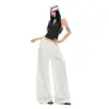 Pantalones Casuales de Pierna Ancha tipo Paracaídas, de Cintura Baja, Ajustados, Adelgazantes, Plisados, Estilo Americano Moderno, Juvenil, Novedad Verano 2026 para Mujer
