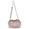 Bolsa tote de corrente de bolinhas de alta moda estilo coreano com acabamento em PU brilhante, visual sofisticado, design plissado, versátil e fresh, adequada para usar no ombro ou transversal
