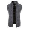AliExpress otoño e invierno comercio exterior chaleco de punto para hombre con forro de forro polar engrosado talla grande chaleco de cuello alto sin mangas cárdigan suéter abrigo
