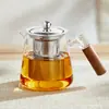 Tetera de Vidrio de Borosilicato de Alta Calidad al por Mayor para Uso Doméstico, Tetera de Gran Capacidad para Preparar Té, Tetera con Filtro de Acero Inoxidable, Juego de Té