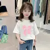 Camisetas de Manga Corta para Niñas 2026 Verano Nuevo Estilo Algodón Puro Holgadas Ropa Infantil para Niños Pequeños y Medianos Ropa de Camisa de Manga Media para Bebé Niña