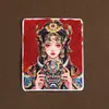 Pintura Thangka Personalizada de Areia Grossa Cinábrio Pintada à Mão Coração Oito Santos Padroeiros Moinho Giratório Carneiro Passado e Presente Mahakala