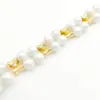 Chapado en Oro 18K14K, Fuerte Retención de Color, Incrustado con Circonita, Textura Martillada, Abalorios Separadores de Lazo, Accesorios Hechos a Mano para DIY de Pulseras y Collares