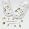 Charms para Sapato Crocs Compatíveis com Fronteira com Strass Brilhantes, Acessórios de Corrente de Fivela de Sapato Decorativa Removível DIY