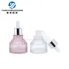 En stock 30ml Botella de Vidrio Transparente Cónica Botella de Esencia Patrón de Hombro Inclinado Botella con Gotero Botella de Loción Botellas Cosméticas