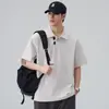 Roupas Masculinas Xintang Camisa Polo Masculina de Manga Curta com Gola Reversível, Verão 2026 Novo Casual Retrô Japonês Manga Meia