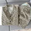 2026 Nuevo Estilo Coreano Lujo Ligero Pijama de Algodón Nube con Letras para Hombre, Verano Manga Corta Pantalón Largo Cárdigan Ropa de Casa