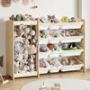 Estantería de juguete de madera maciza transfronteriza Estantería de almacenamiento de juguetes para jardín de infancia Montessori Estantería de libros para niños multicapa Organizador de juguetes