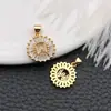 Kc bronze dourado 26 ponto broca redondo letra inglesa pingente charme pulseira DIY colar acessórios de joalheria materiais