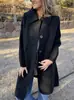 2026 Nuevo Abrigo de Lana Casual de Color Sólido con Botonadura Única para Mujer en el Sitio Independiente Europeo y Americano de Amazon Otoño/Invierno