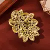 Broche Grande de Flor y Hoja de Cristal Estilo Exagerado Europeo y Americano Broche de Flor Grande de Cristal para Mujer Ropa de Traje Chaqueta Abrigo Accesorios Retro Elegantes de Gama Alta