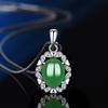 Colar Ágata Calcedônia Feminino Versátil Fashionable Sofisticado Pingente Gota d'Água Prata de Lei S925 Cravejado Jade Fabricante de Joias