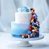Topper para Pastel de Bola de Espuma con Purpurina Negra y Dorada Popular Transfronterizo Decoración de Fiesta de Cumpleaños Adorno para Mesa de Postres Estilo Ins