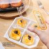 Caja de Embalaje para Pastel de Luna con Cuatro Compartimentos para Pastel de Yema de Huevo, Pastel de Nieve, Hilo de Carne y Vieiras, Caja de Embalaje de Plástico Transparente para Pastelería Horneada