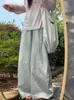 Calça xadrez retrô cinza para mulheres, novo estilo outono, cintura alta, afina a silhueta, calça de perna larga com caimento fluido, calça casual de lazer