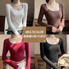 Yiwu Famoso en Internet Estilo Extranjero Deseo Puro Camiseta Interior de Manga Larga para Mujer Otoño e Invierno Top de Chica Dulce Combinable Camiseta Ajustada