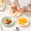 Prato Criativo para Cuspir Ossos Cor Creme Doméstico Sala de Estar Prato de Frutas Prato de Lanches Prato de Frutas Prato de Lanches Prato de Jantar de Alto Valor