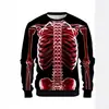 Comercio Exterior Transfronterizo Sudadera con Capucha para Hombre Estampado 3D de Calavera Fresca Manga Larga Cuello Redondo Unisex Halloween Americano