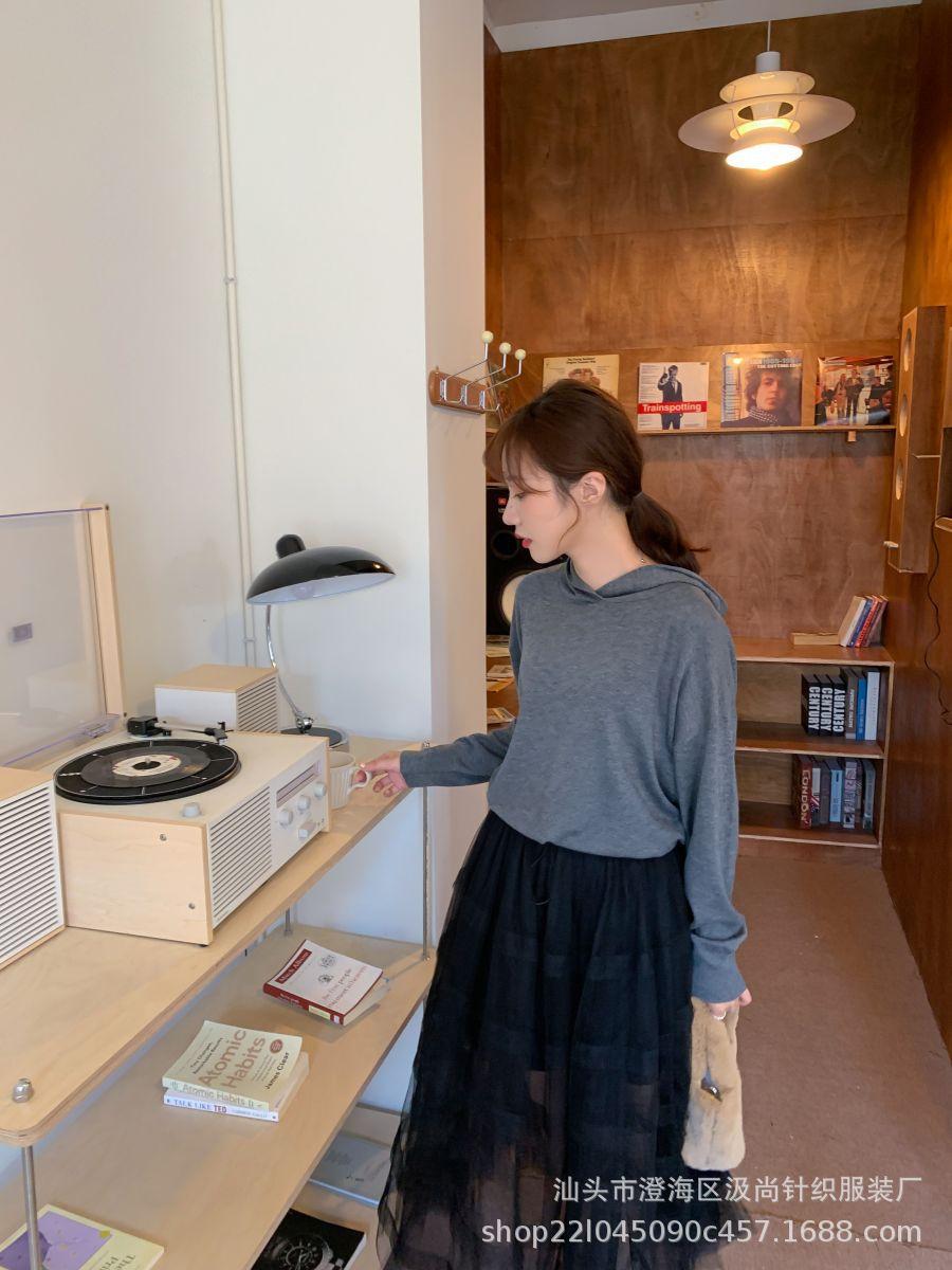 四季百搭秋季黑色黑天鹅纯色高腰网纱蓬蓬裙A字裙半身