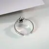 Anel Estrela de Cinco Pontas Vintage Desgastado Moda Feminina Sexy Anel Aberto Anel Estrela de Prata Tailandesa Imitação