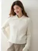 Nuevo suéter de cachemira de punto trenzado con cuello extragrande, estilo minimalista, para mujer, adelgazante y versátil, perfecto como capa base o top