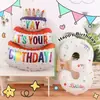 Globo de Foil Blanco con Número Impreso de Cumpleaños Versión US de 32 pulgadas para Decoraciones del Primer Cumpleaños de Niños y Accesorios para Fotos al Aire Libre