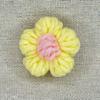 Lindo y Dulce Flor Puff Hecha a Mano Lana Crochet Pequeño Broche de Flor Flor Decorativa para Ropa Decoración para Bufanda Sombrero